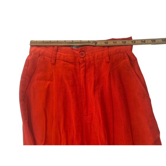 Urban Outfitters Women Small Hi-Rise Linen Rayon Wide Leg Pants Pleated #5605 - Picture 8 of 14